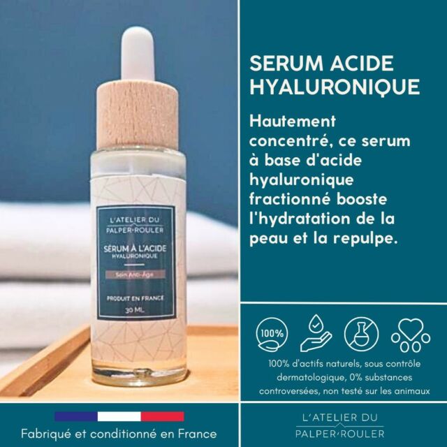 🌿FOCUS sur notre Sérum à l'Acide Hyaluronique 🌿
Hautement concentré, formulé à base d'acide hyaluronique fractionné, pour une hydratation en profondeur et un effet tenseur naturel.
.
📌acide hyaluronique fractionné : améliore la tonicité de la peau et stimule la synthèse de collagène
📌aloé vera bio : hydratation et effet tenseur
.
RDV dans nos Ateliers pour tester notre Sérum à l'Acide Hyaluronique :
lien en bio 👆
.
#palperrouler #palperroulermanuel #cosmetique
#serum #acidehyaluronique #repulpant #paris
#paris1 #paris8 #cosmetiques #actifsnaturels
#crueltyfree #effettenseur #atelierpalperrouler #latelierdupalperrouler
